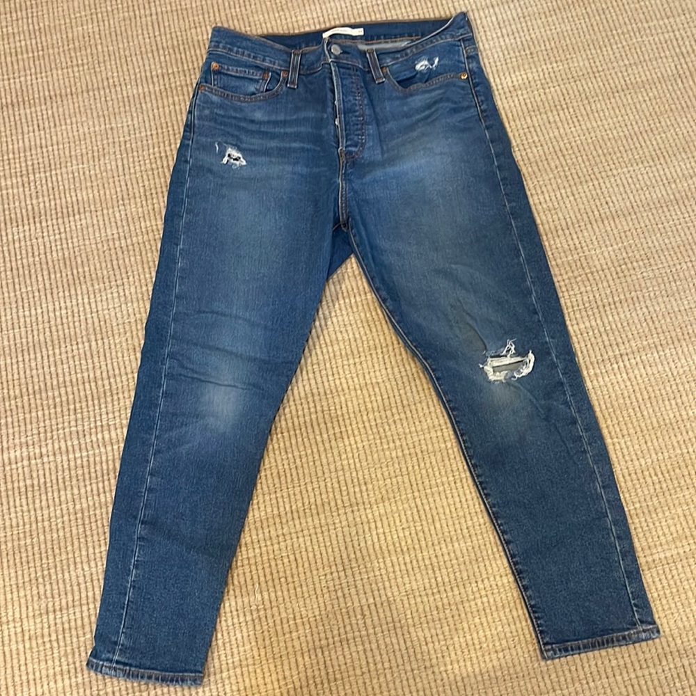 Levi's Women's Wedgie Skinny Jeans button fly Pacific Waves Medium Blue 32/14
